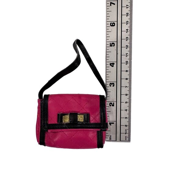 Our Generation Doll Purse Black Pink Quilted Bag Fits American Girl Dolls - Picture 5 of 8